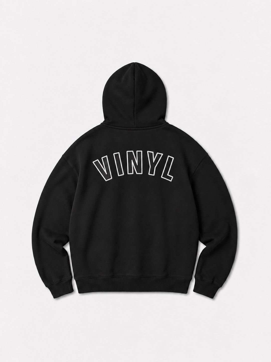 Graphic zipped hoodie black