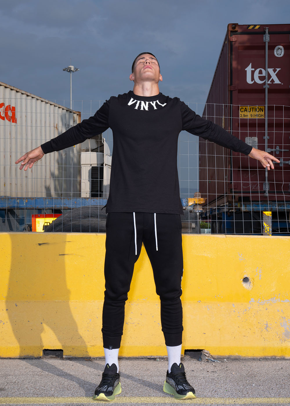Vinyl black t-shirt with print cotton regular fit for men