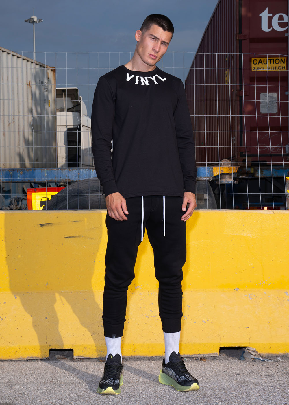 Vinyl black t-shirt with print cotton regular fit for men