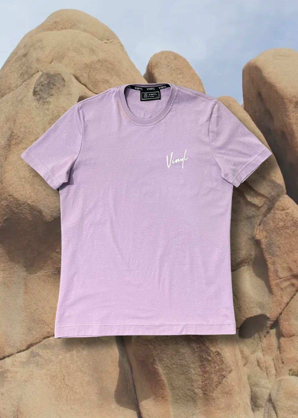 Vinyl shirt with lilac print, cotton, regular fit, men's
