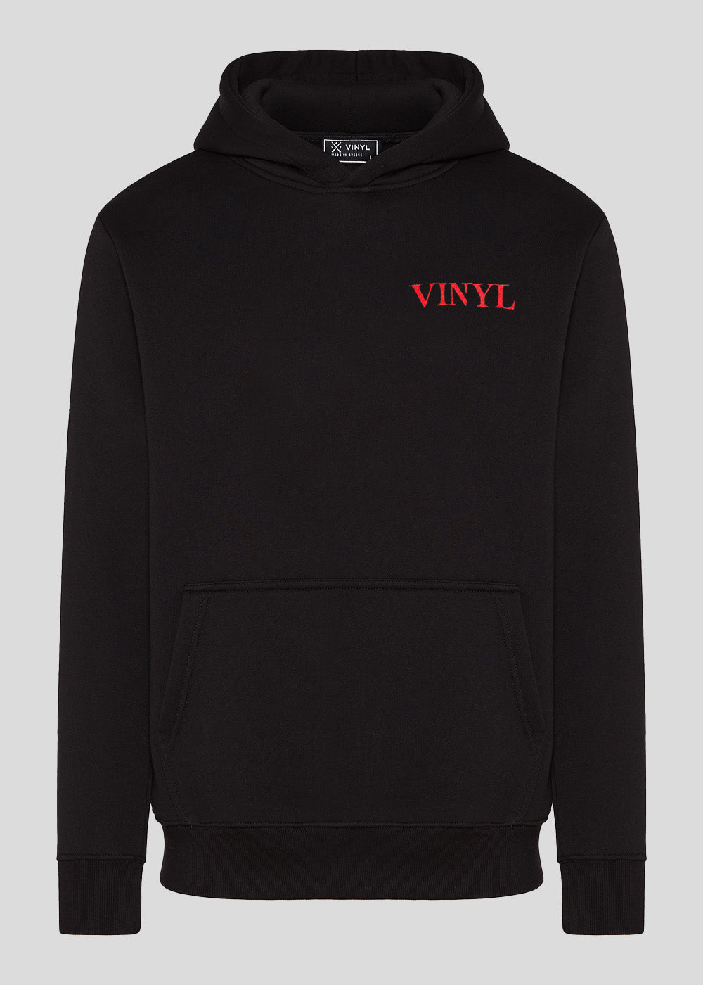 Vinyl sweatshirt black with print cotton regular fit - street beast hoodie