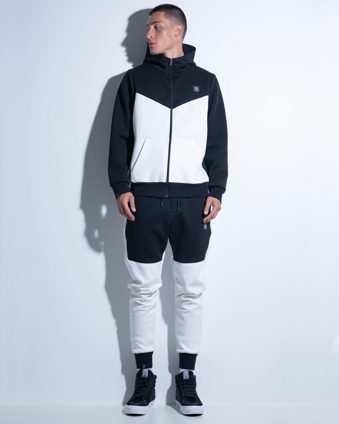 Vinyl technical sweatshirt white/black polyester regular fit men's