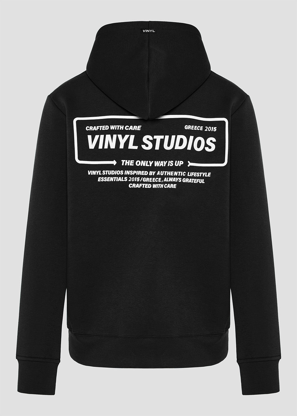 Vinyl sweatshirt black with print cotton regular fit - urban code hoodie