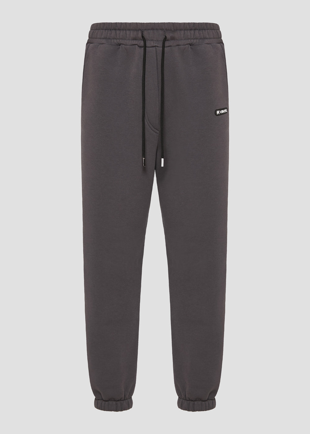 Vinyl sweatpants grey cotton relaxed fit - emblem sweatpants
