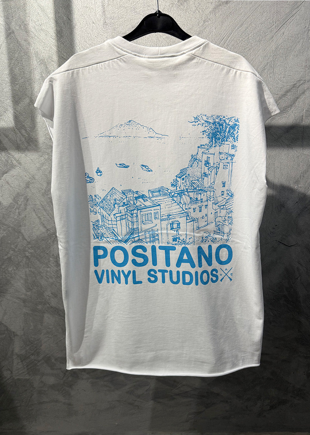 Vinyl sleeveless tee positano white - oversized