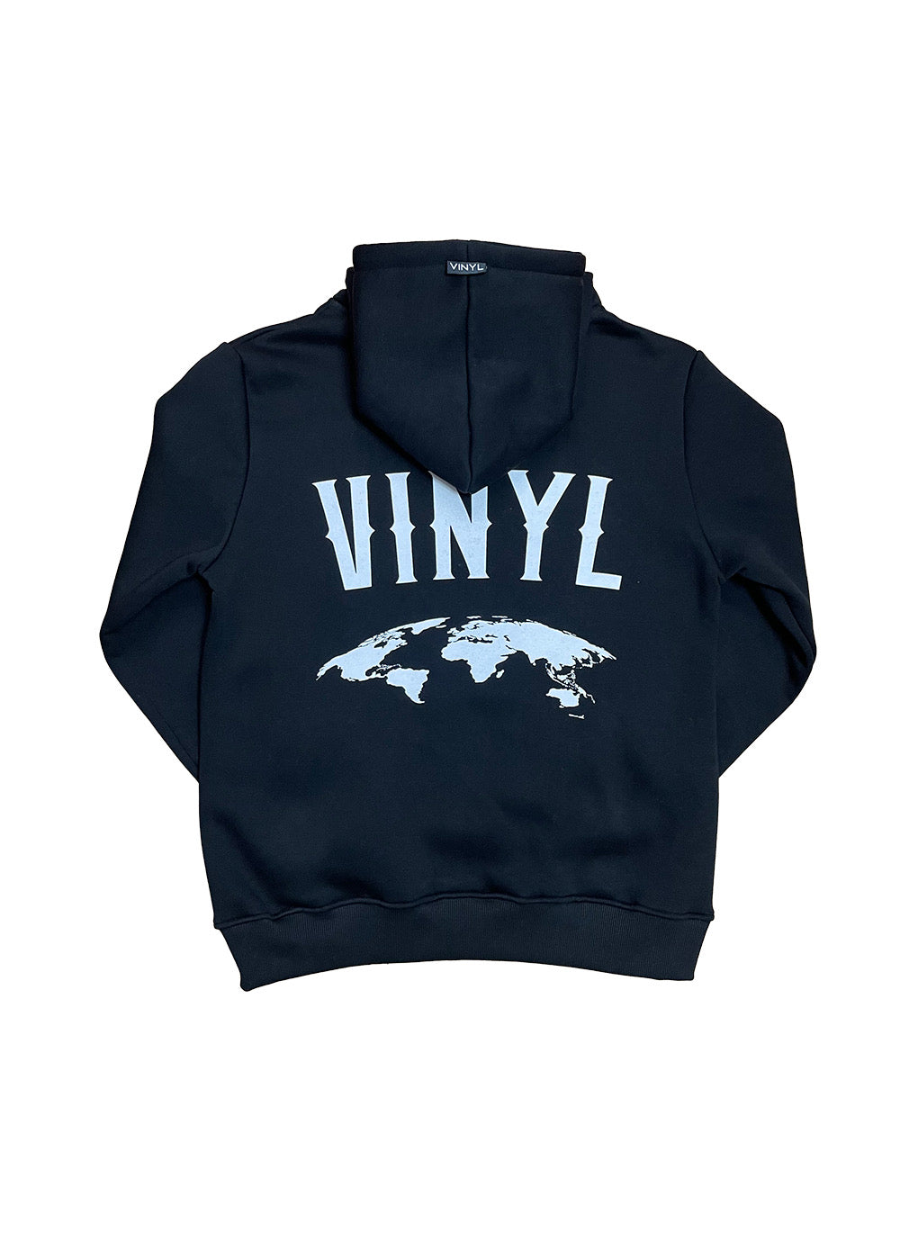 Vinyl φουτερ με τυπωμα μαυρο cotton regular fit ανδρικο