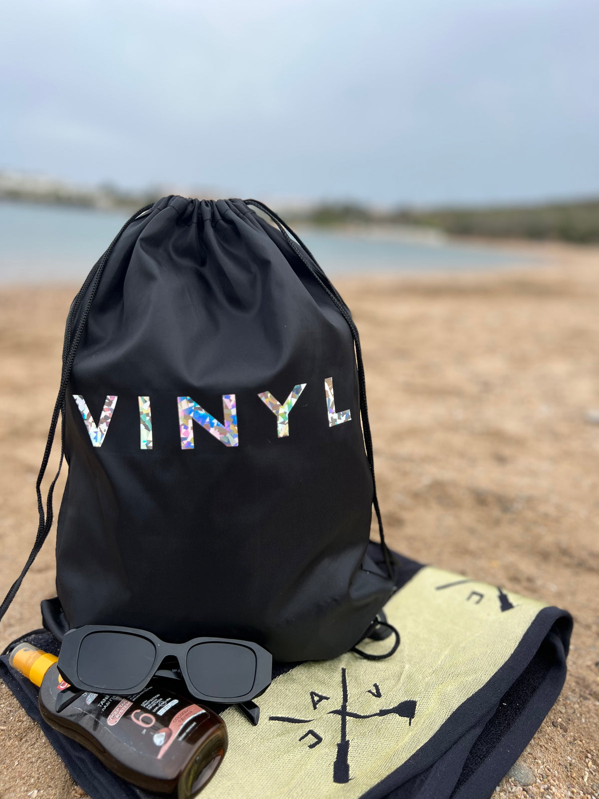 Vinyl gymsack black with mirror logo