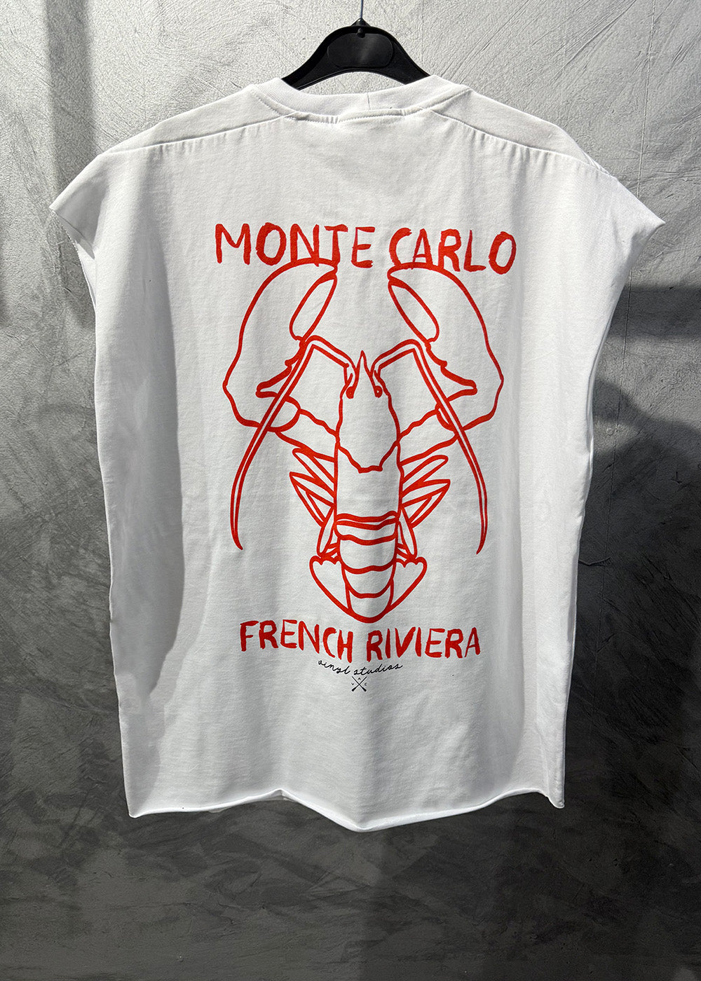 Vinyl sleeveless tee monte carlo white - oversized