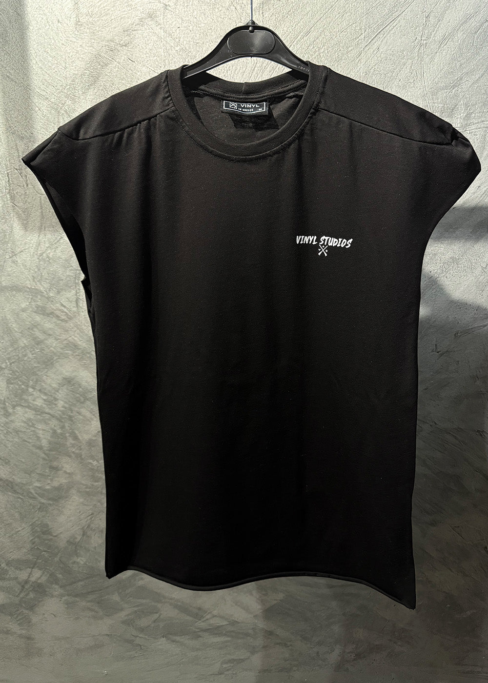 Vinyl μπλουζα αμανικη με λογοτυπο μαυρη cotton oversized - vinyl sleeveless tee saint tropez