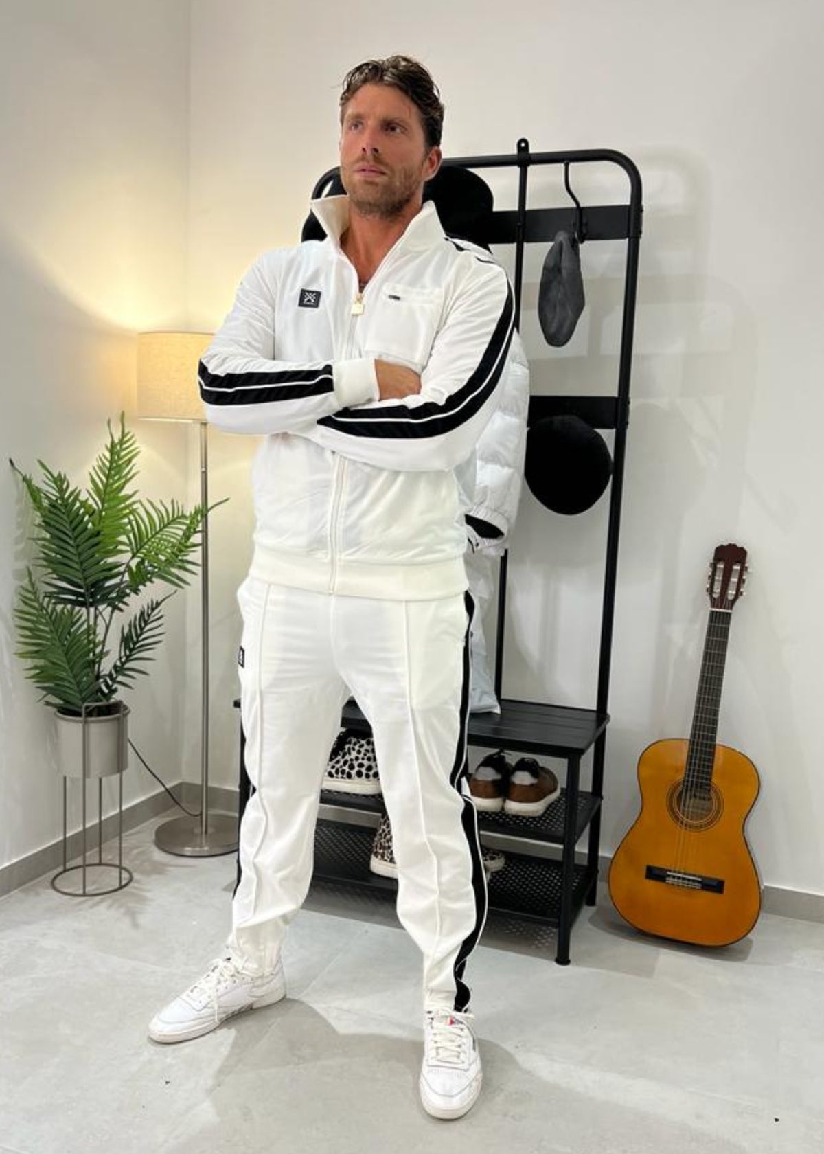 Vinyl jacket white polyester regular fit men's