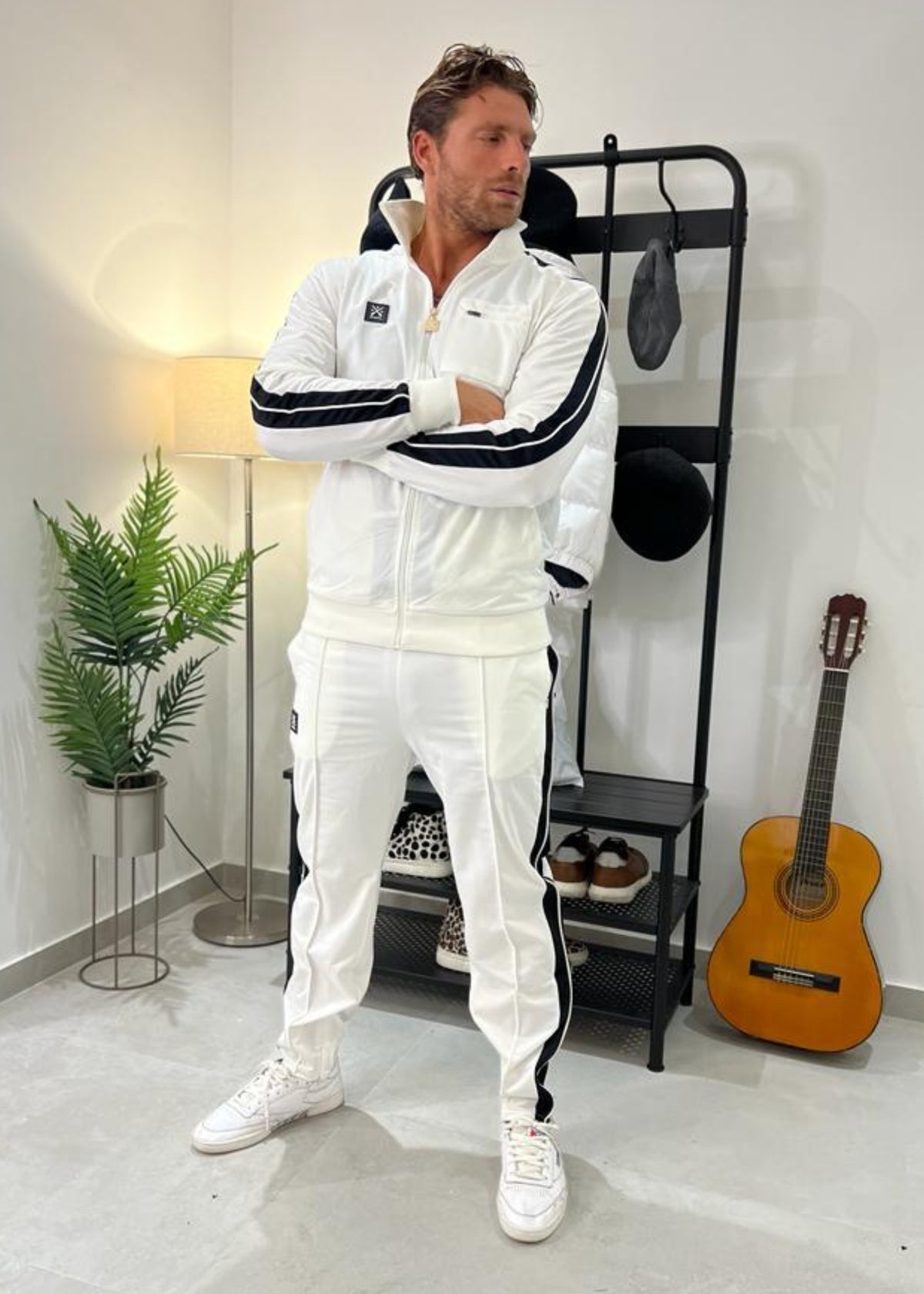 Vinyl jacket white polyester regular fit men's