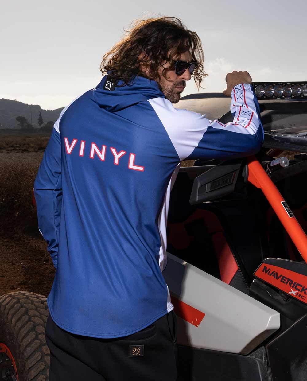 Vinyl ζακετα μπλε polyester regular fit ανδρικη