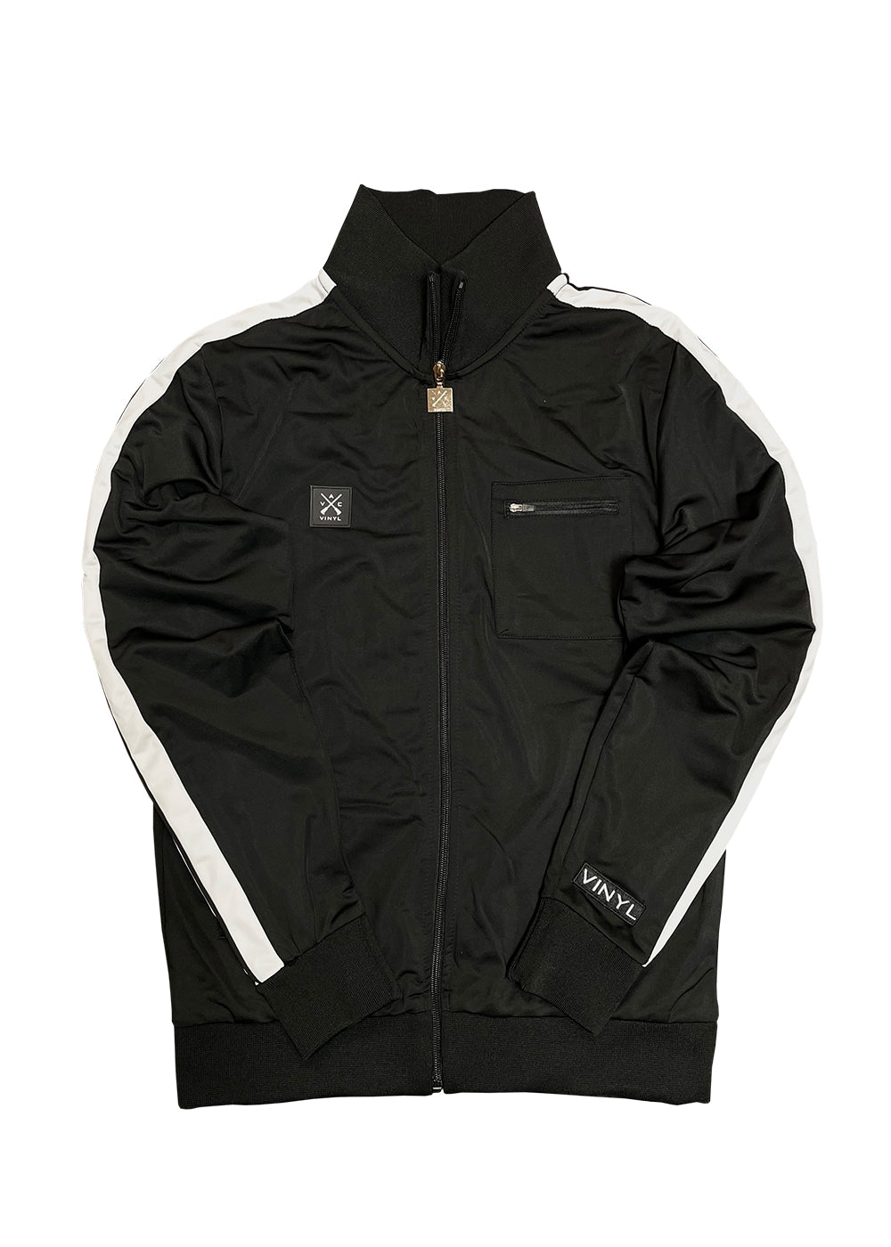 Vinyl jacket black polyester regular fit men's