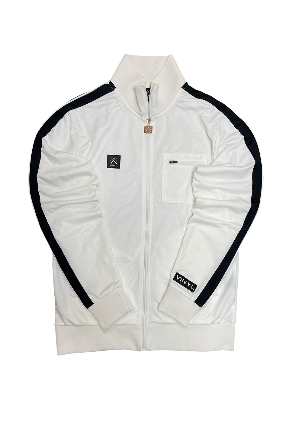 Vinyl jacket white polyester regular fit men's
