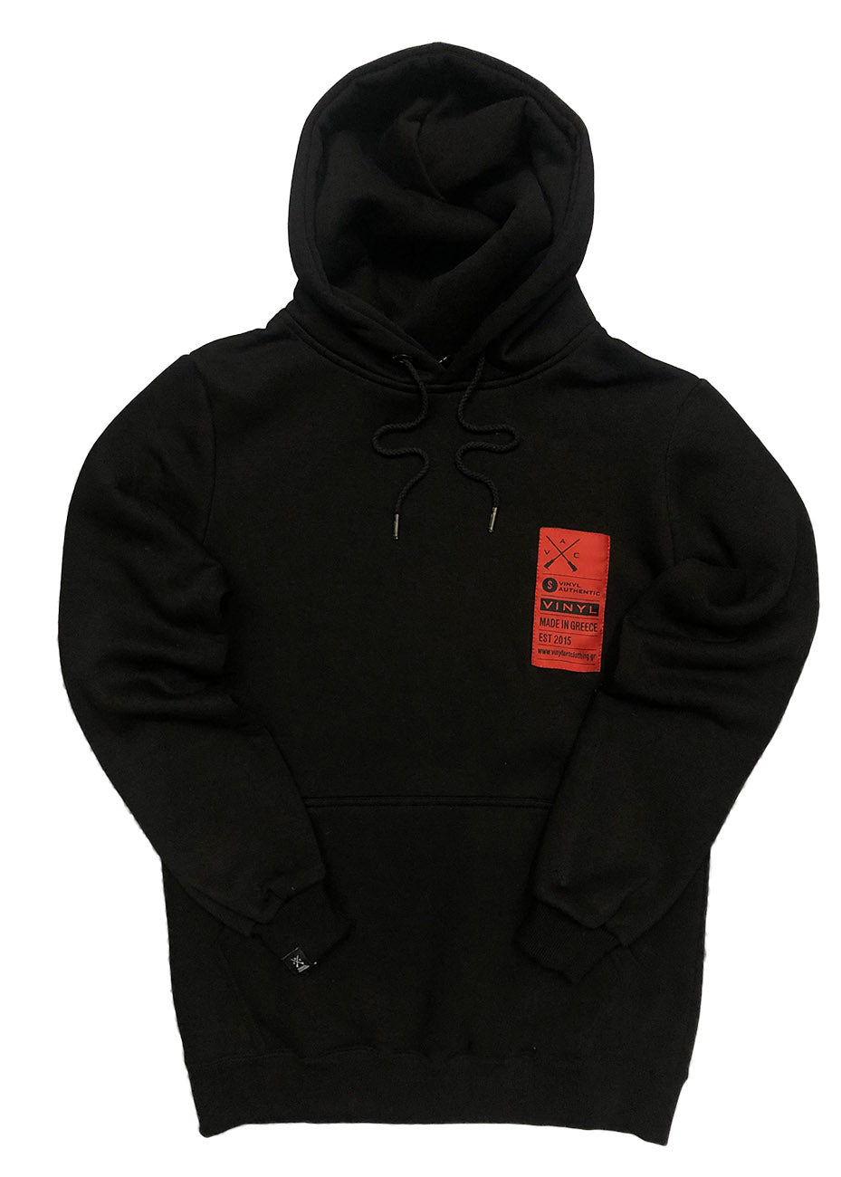 Vinyl sweatshirt black cotton regular fit men's