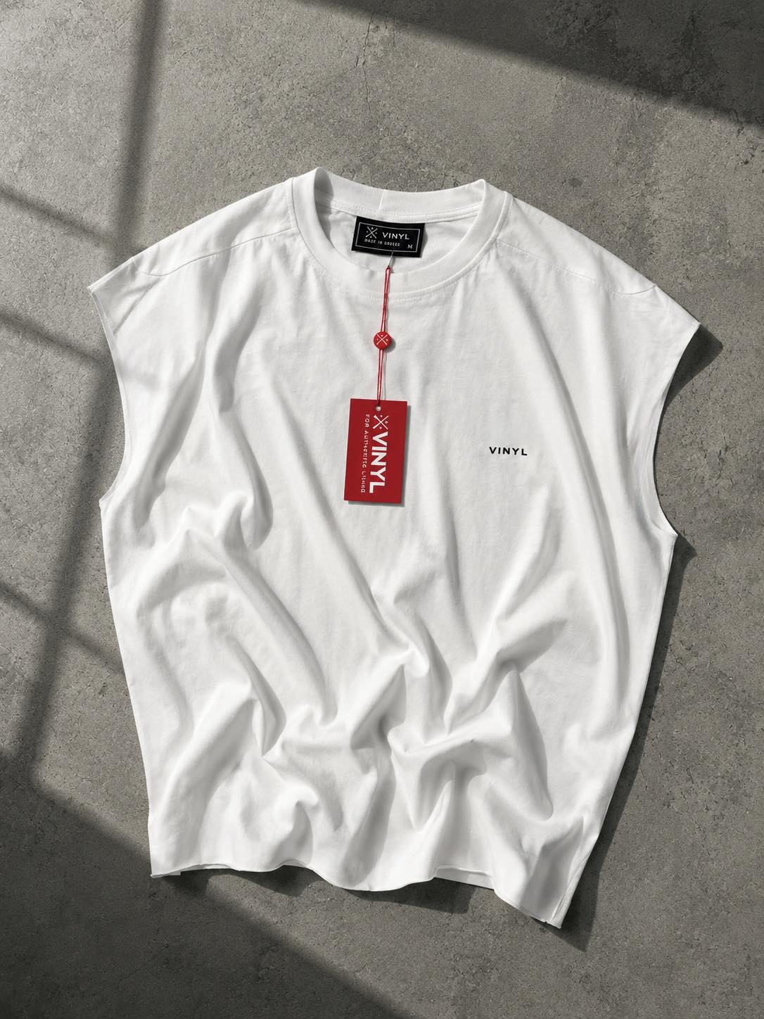 Vinyl sleeveless tee white - oversized