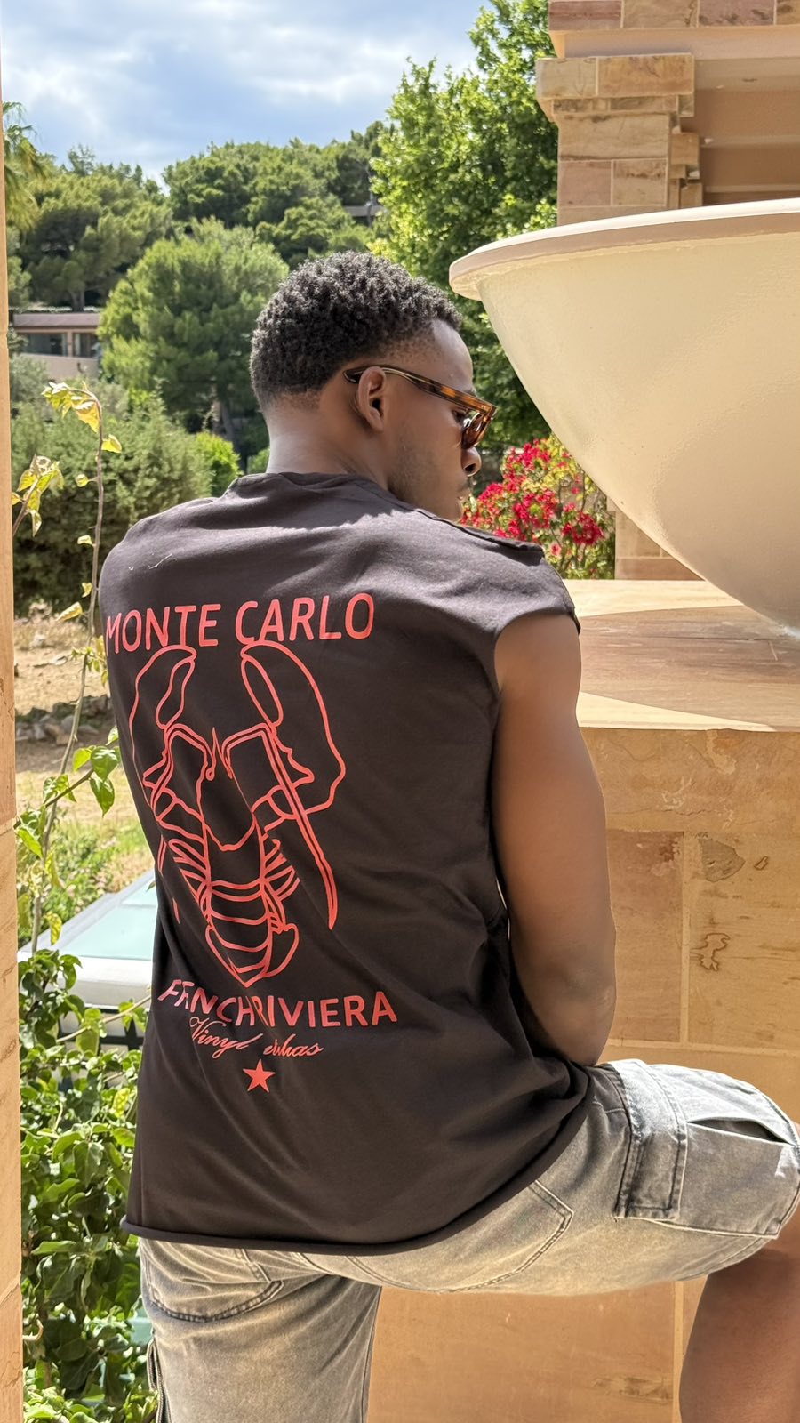Vinyl sleeveless tee monte carlo black - oversized