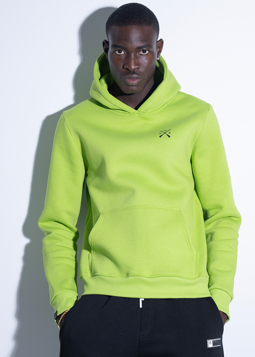Vinyl sweatshirt with green print cotton regular fit for men