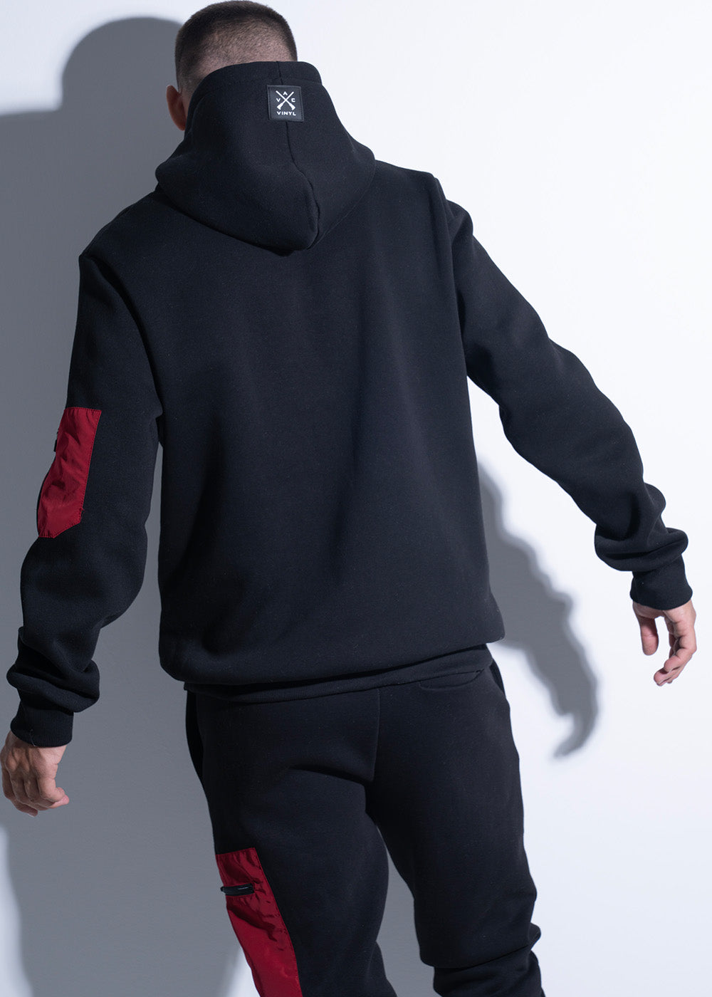 Vinyl φουτερ μαυρο cotton regular fit ανδρικο