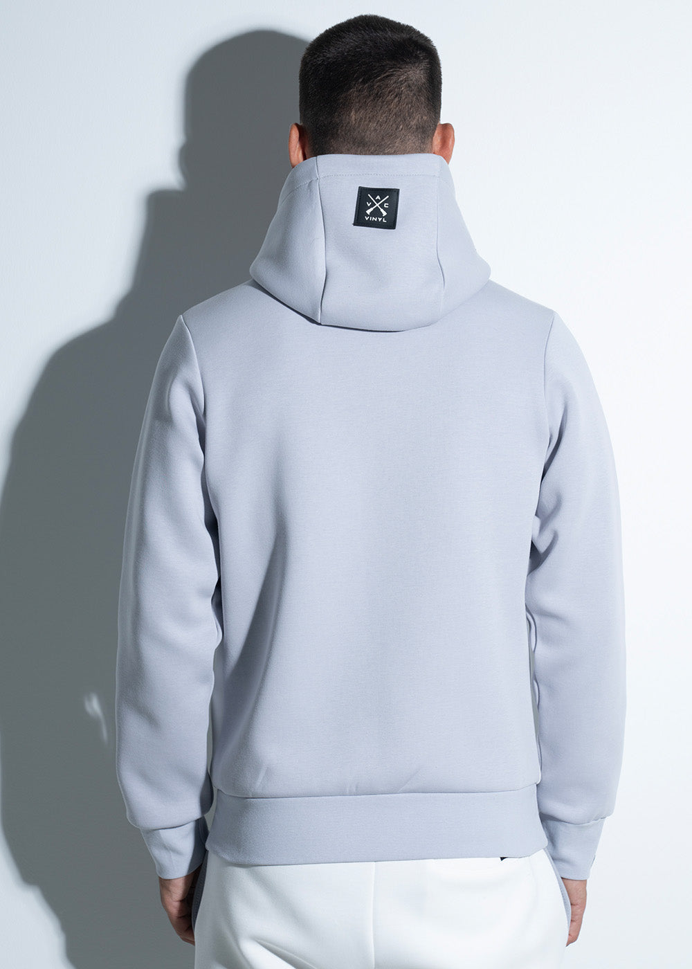 Vinyl technical sweatshirt white/gray polyester regular fit men's