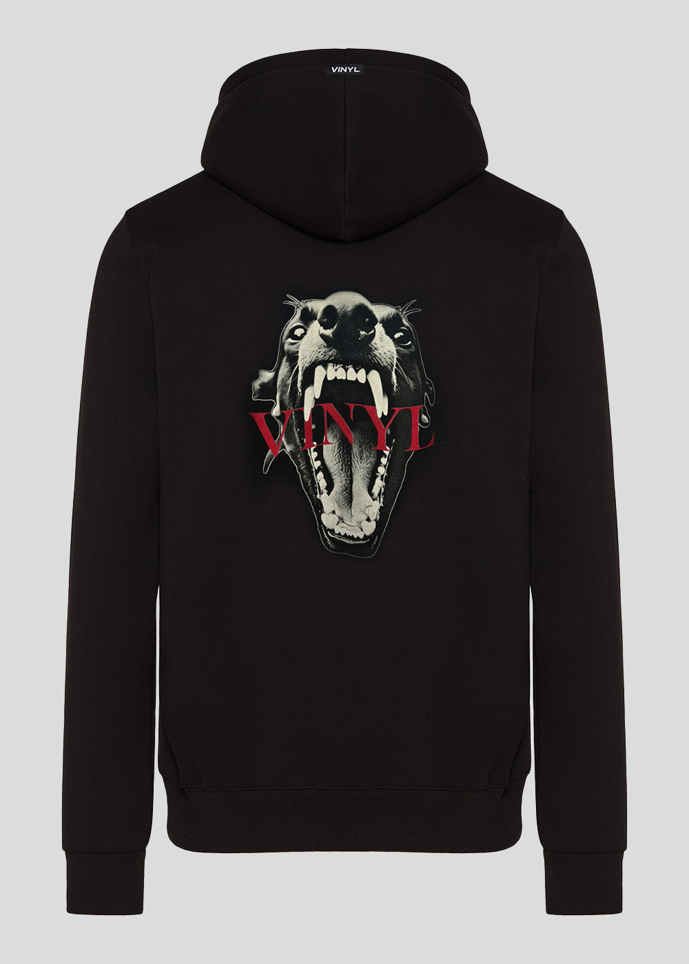 Vinyl sweatshirt black with print cotton regular fit - street beast hoodie