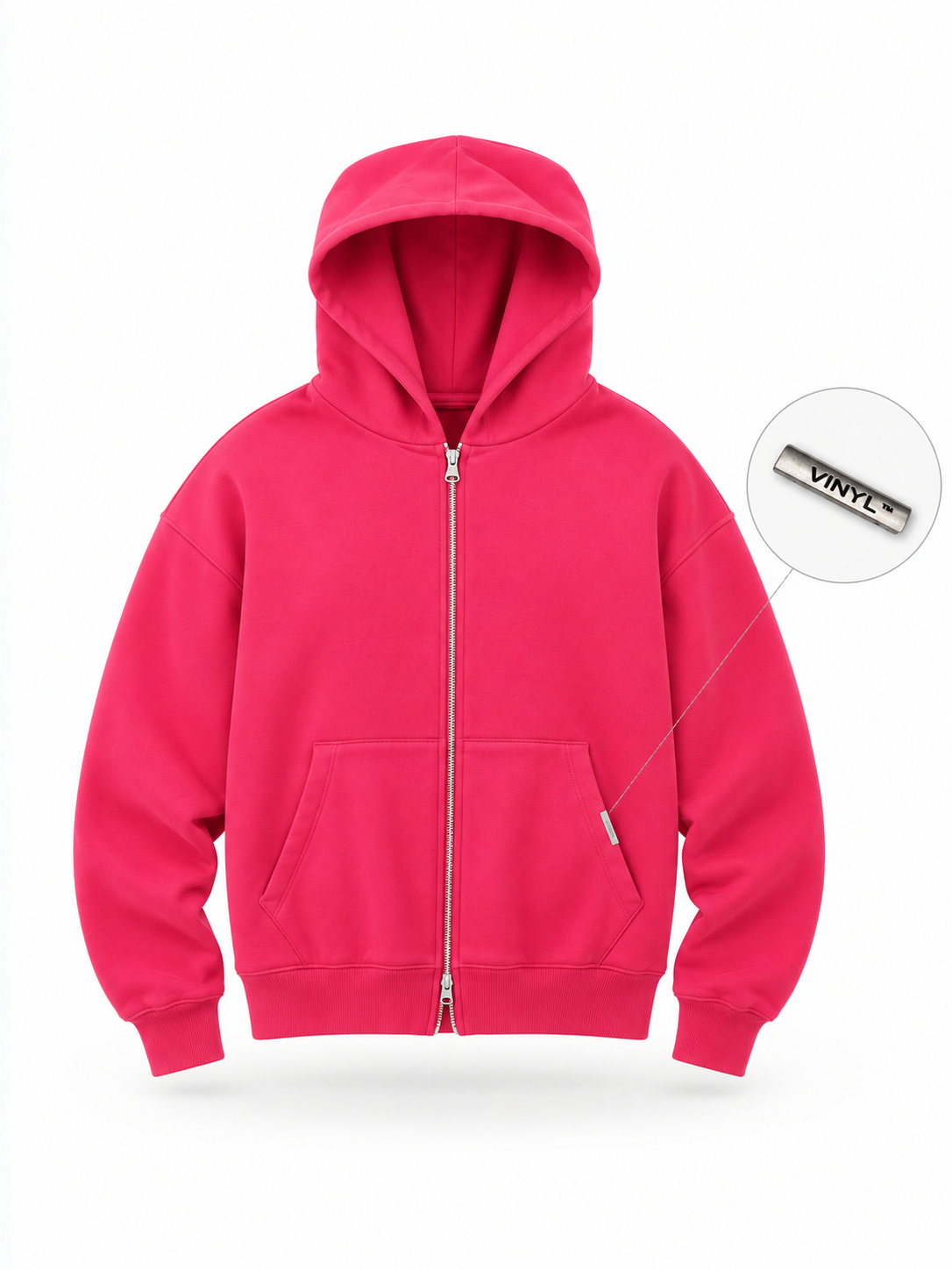 Urban zipped hoodie coral pink
