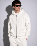 Urban zipped hoodie white