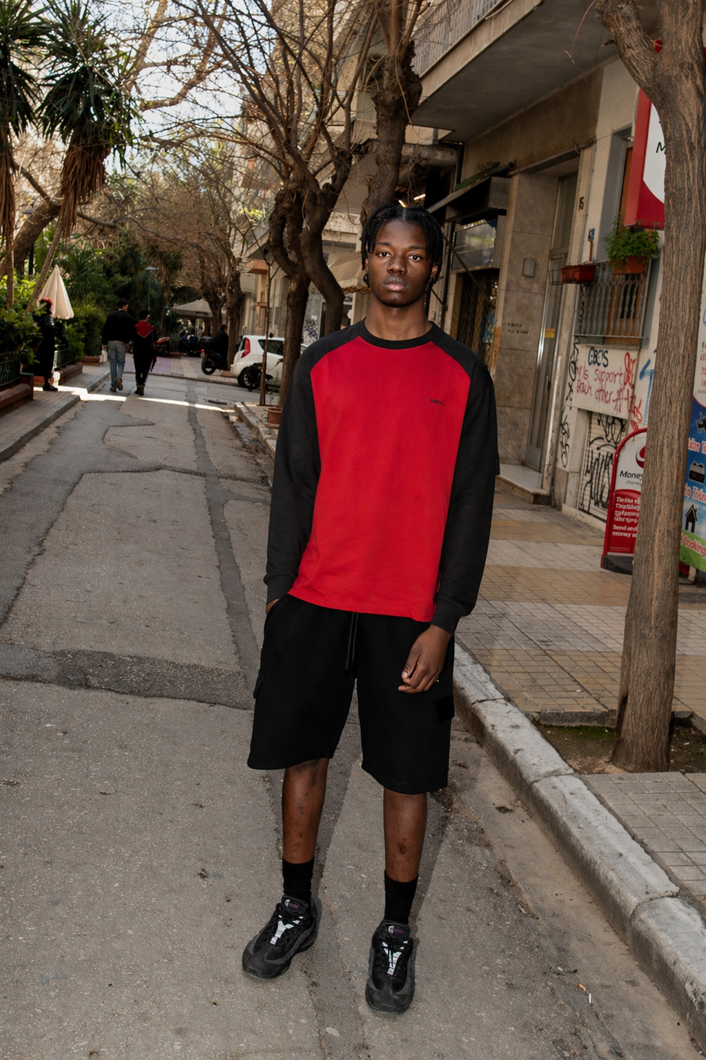 Core signal sweatshirt red/black - regular fit