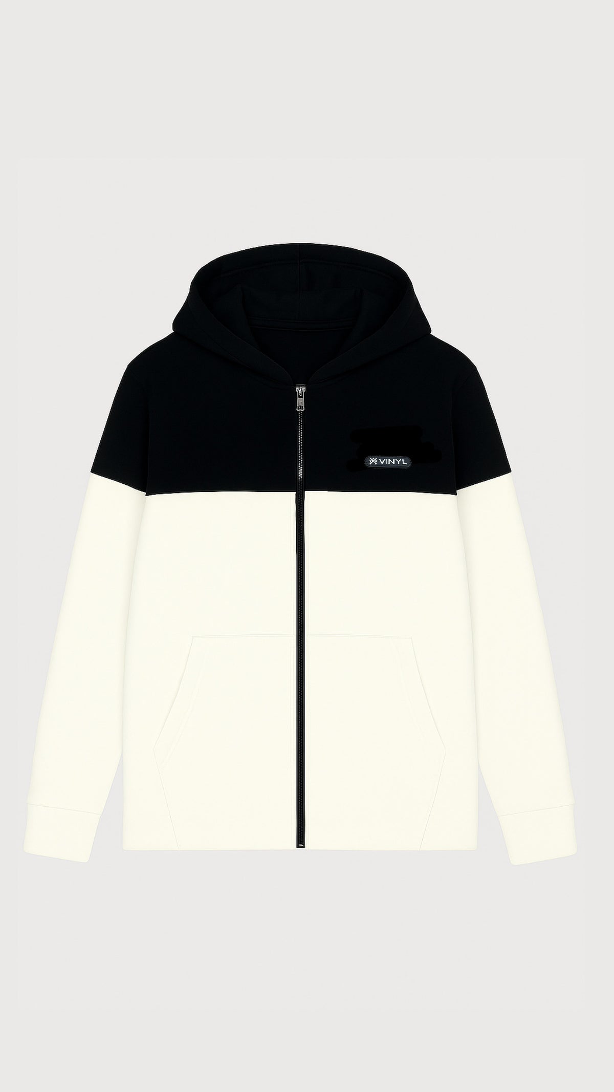 Vinyl white cardigan with drawstrings cotton regular fit - line motion zip hoodie