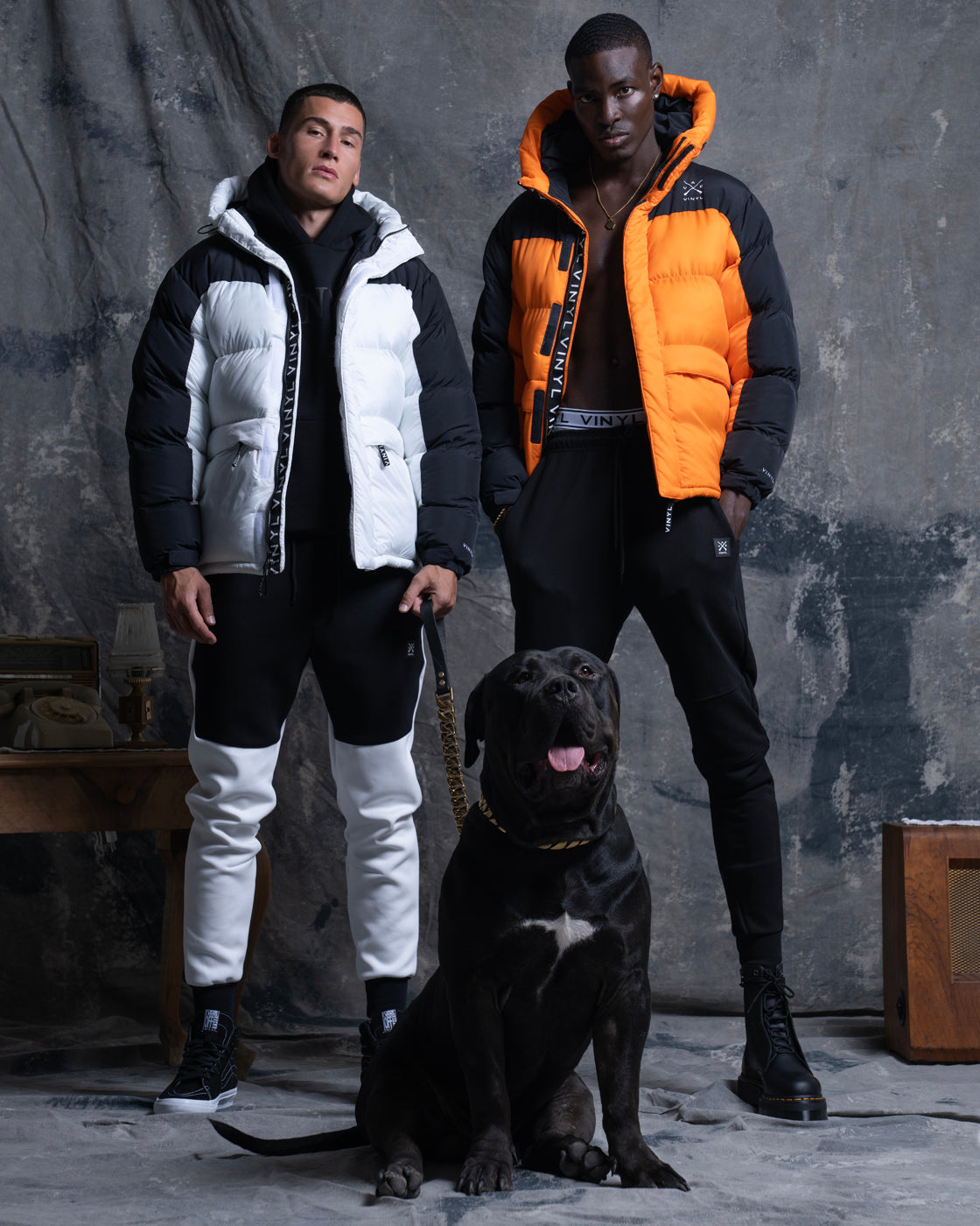 Vinyl μπουφαν πορτοκαλι polyester regular fit ανδρικο