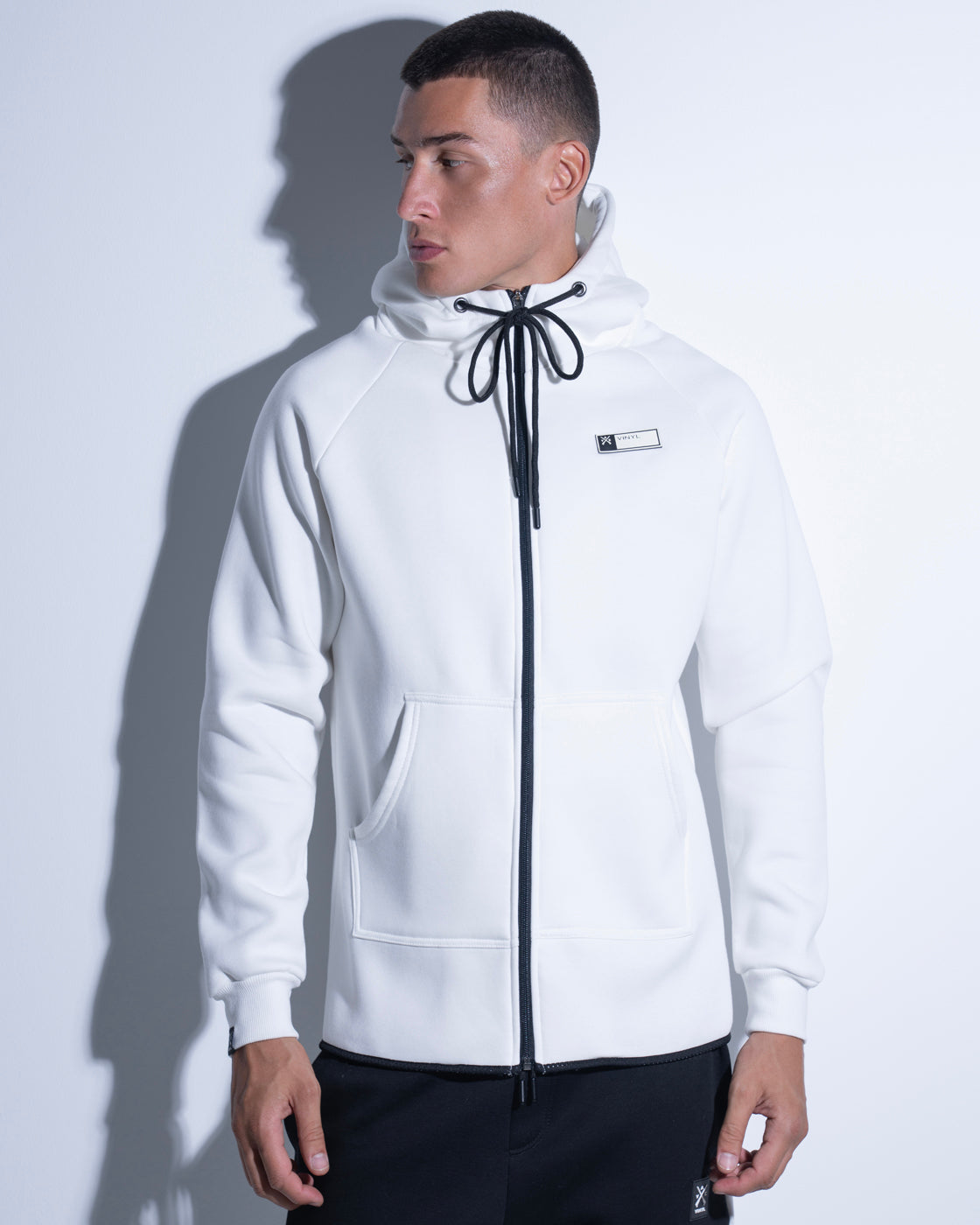 Vinyl ζακετα λευκη cotton regular fit ανδρικη
