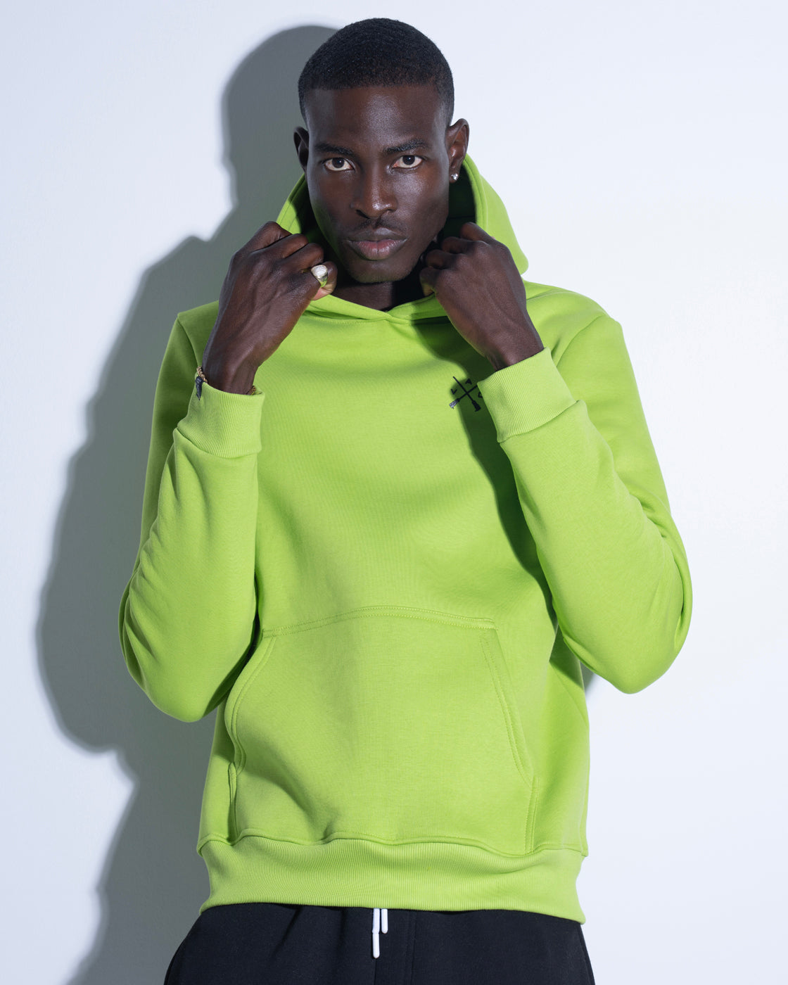 Vinyl sweatshirt with green print cotton regular fit for men