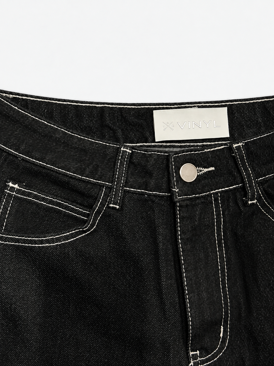 Contrast Baggy jeans black