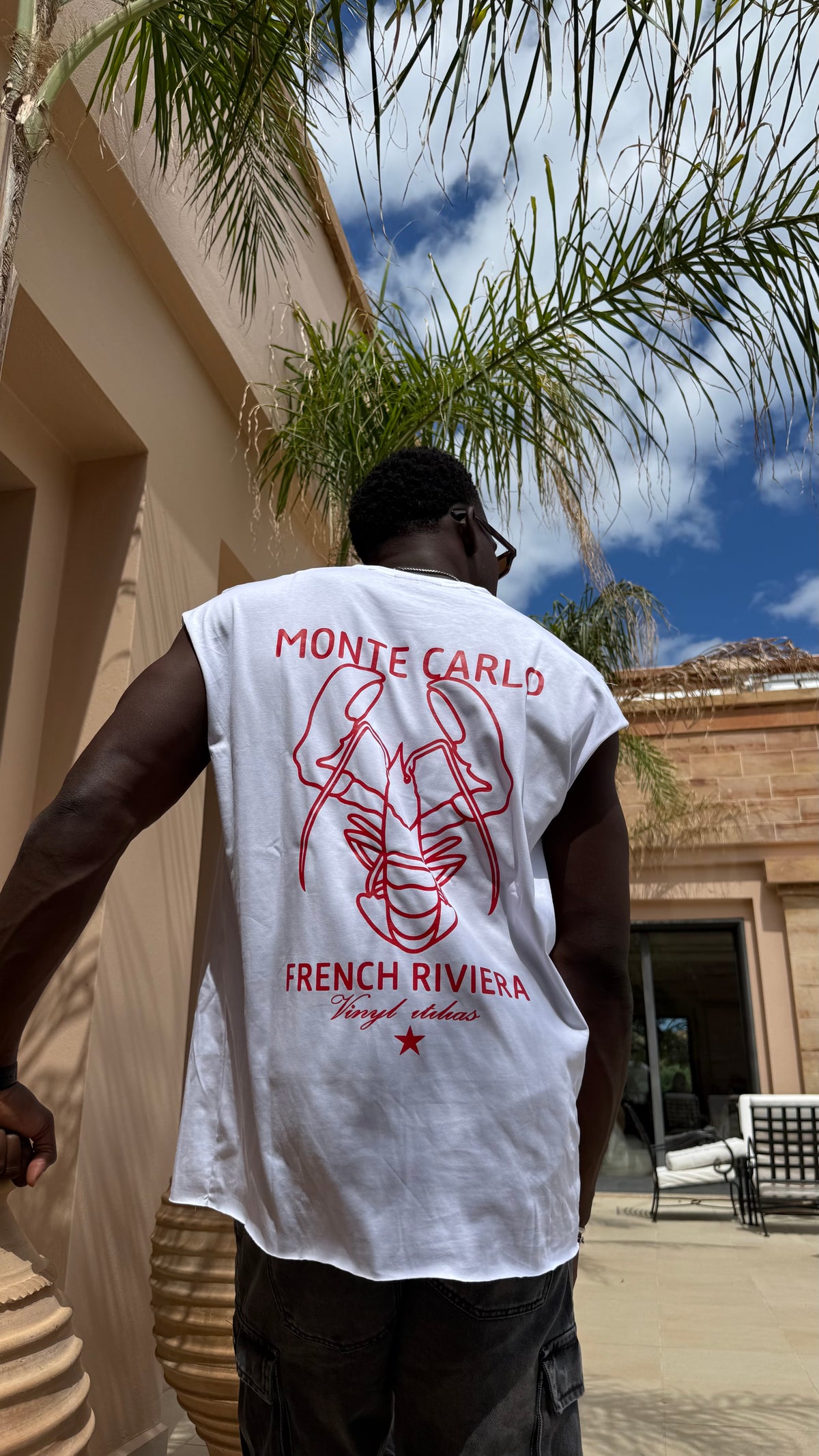 Vinyl sleeveless tee monte carlo white - oversized
