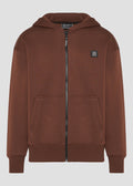 Vinyl ζακετα καφε με ριπ τελειωμα cotton oversized - off duty zip hoodie