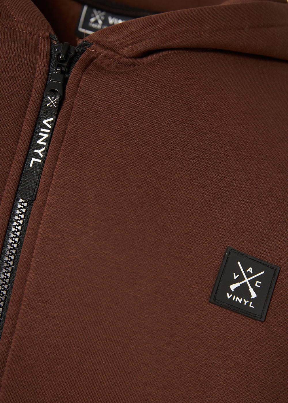 Vinyl brown cardigan with ripped trim cotton oversized - off duty zip hoodie