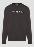 Vinyl φουτερ γκρι με τύπωμα χωρις κουκουλα cotton regular fit - cracked gold sweatshirt