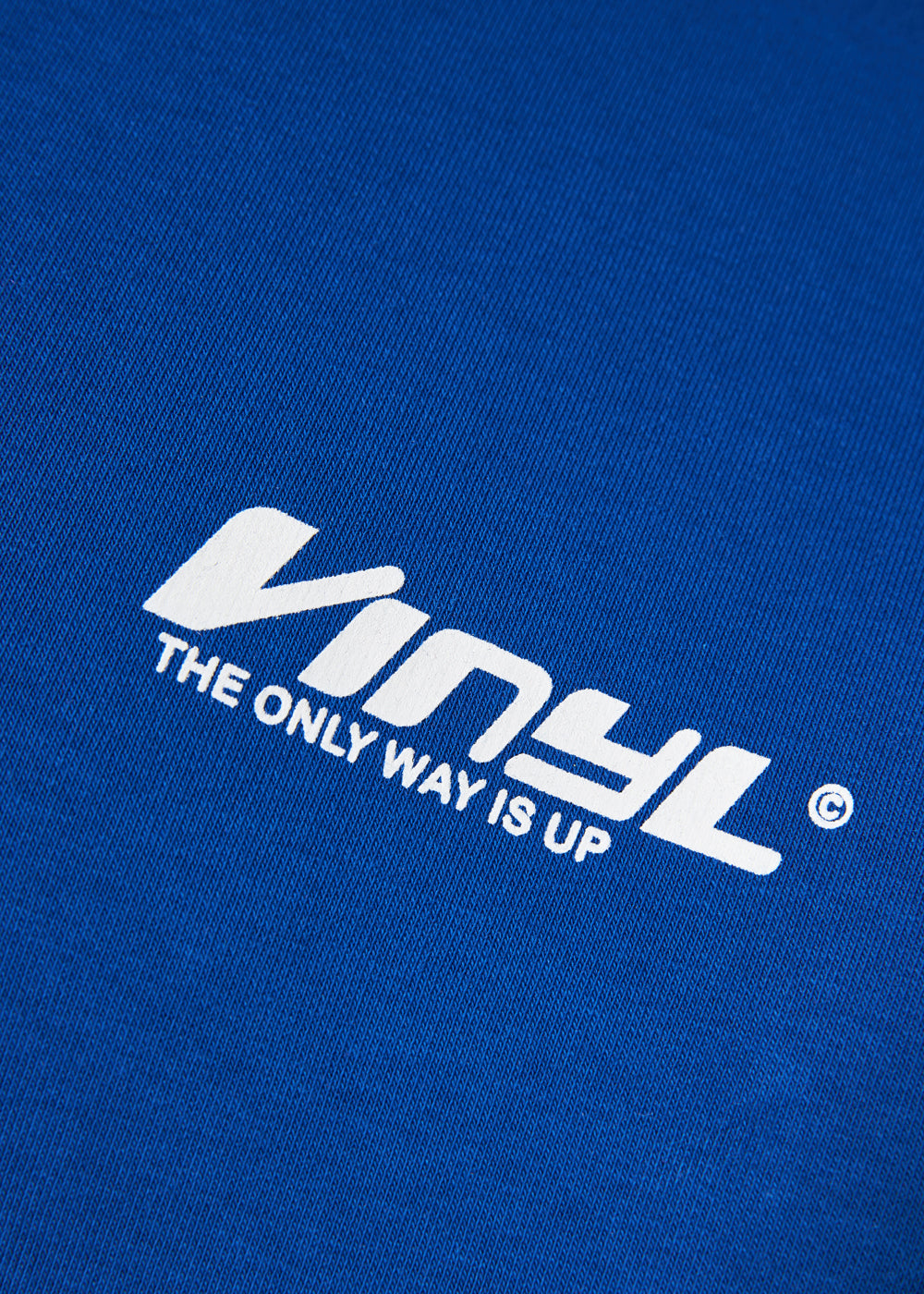 Vinyl sweatshirt blue with print cotton oversized - studios v beat hoodie