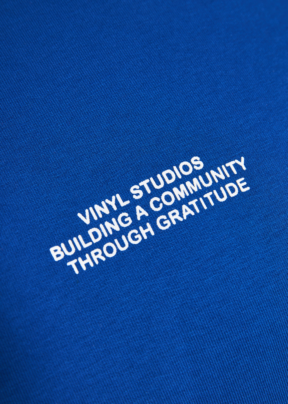 Vinyl sweatshirt blue with print cotton oversized - studios v beat hoodie