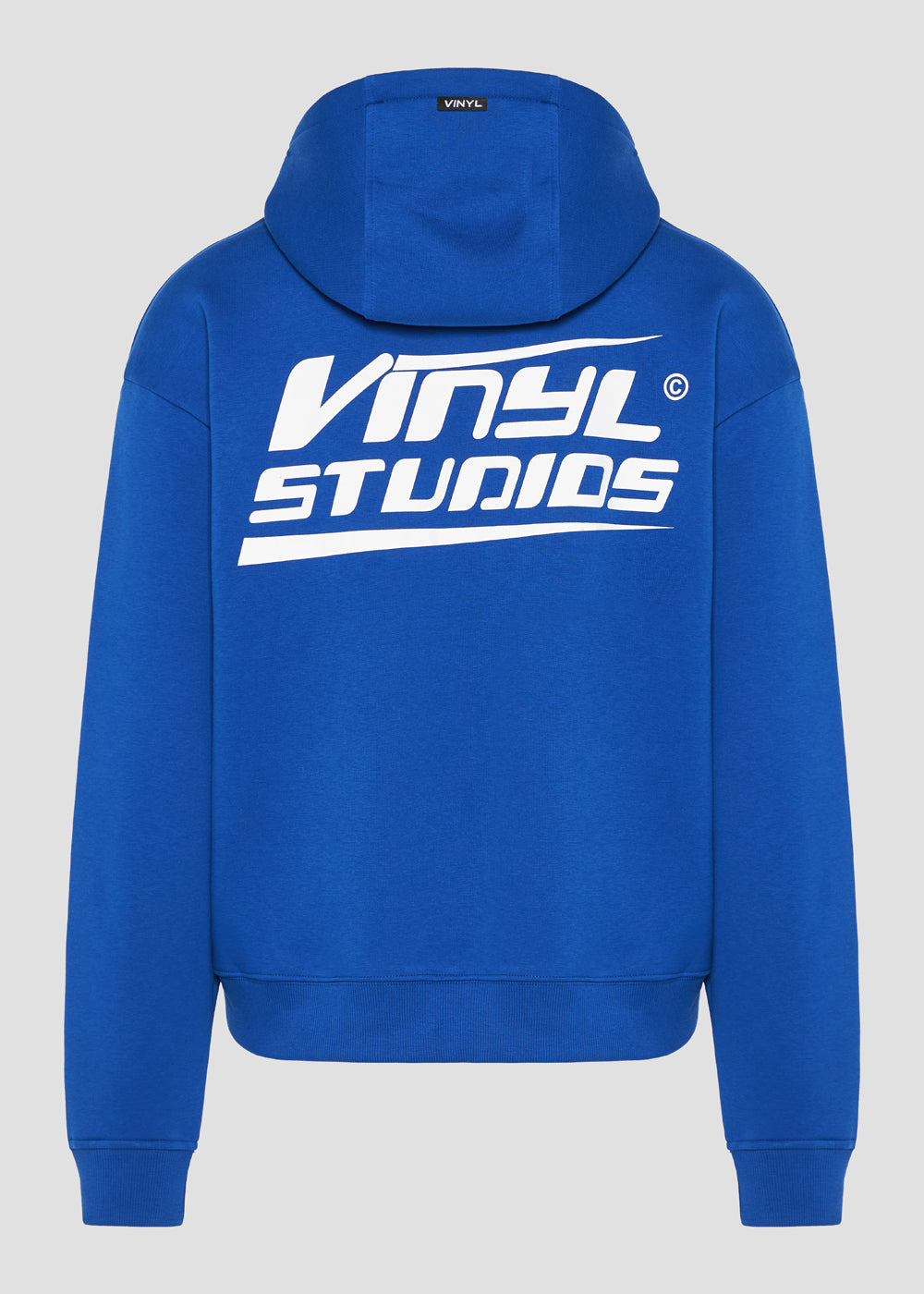 Vinyl sweatshirt blue with print cotton oversized - studios v beat hoodie