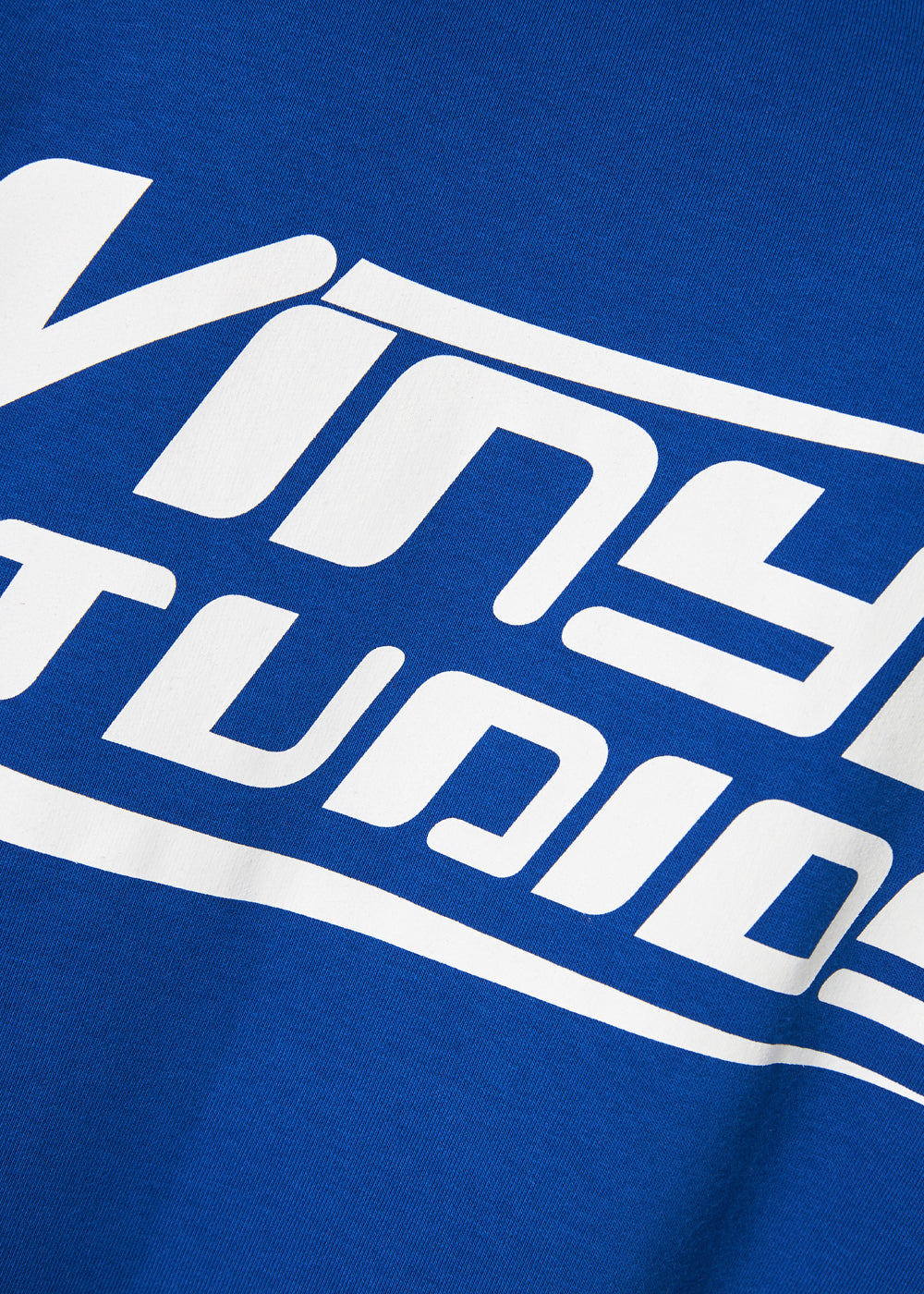 Vinyl sweatshirt blue with print cotton oversized - studios v beat hoodie
