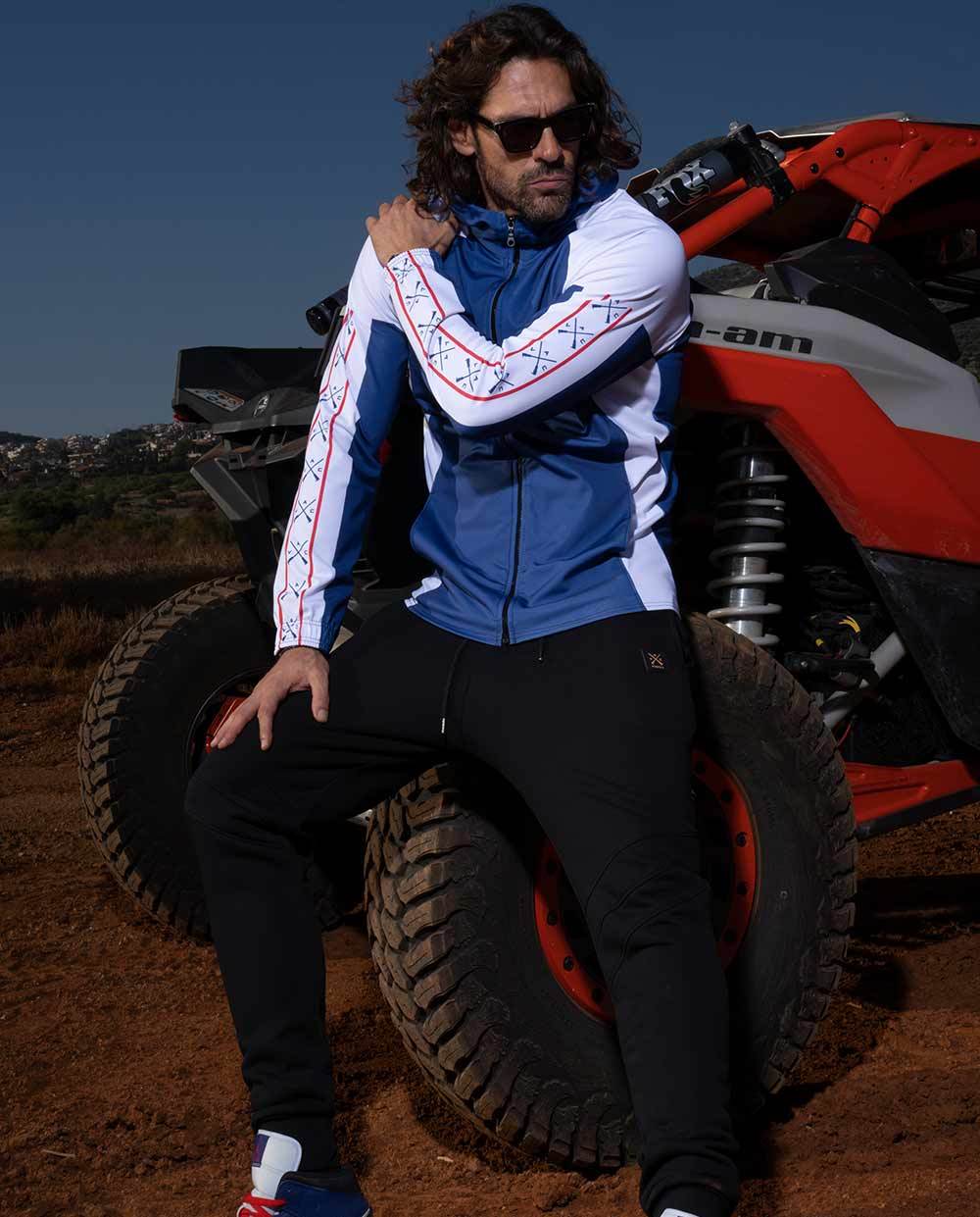 Vinyl ζακετα μπλε polyester regular fit ανδρικη