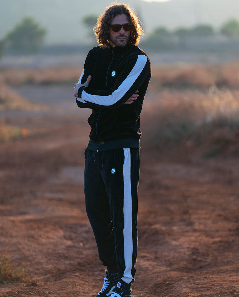 Vinyl jacket black velvet regular fit men's