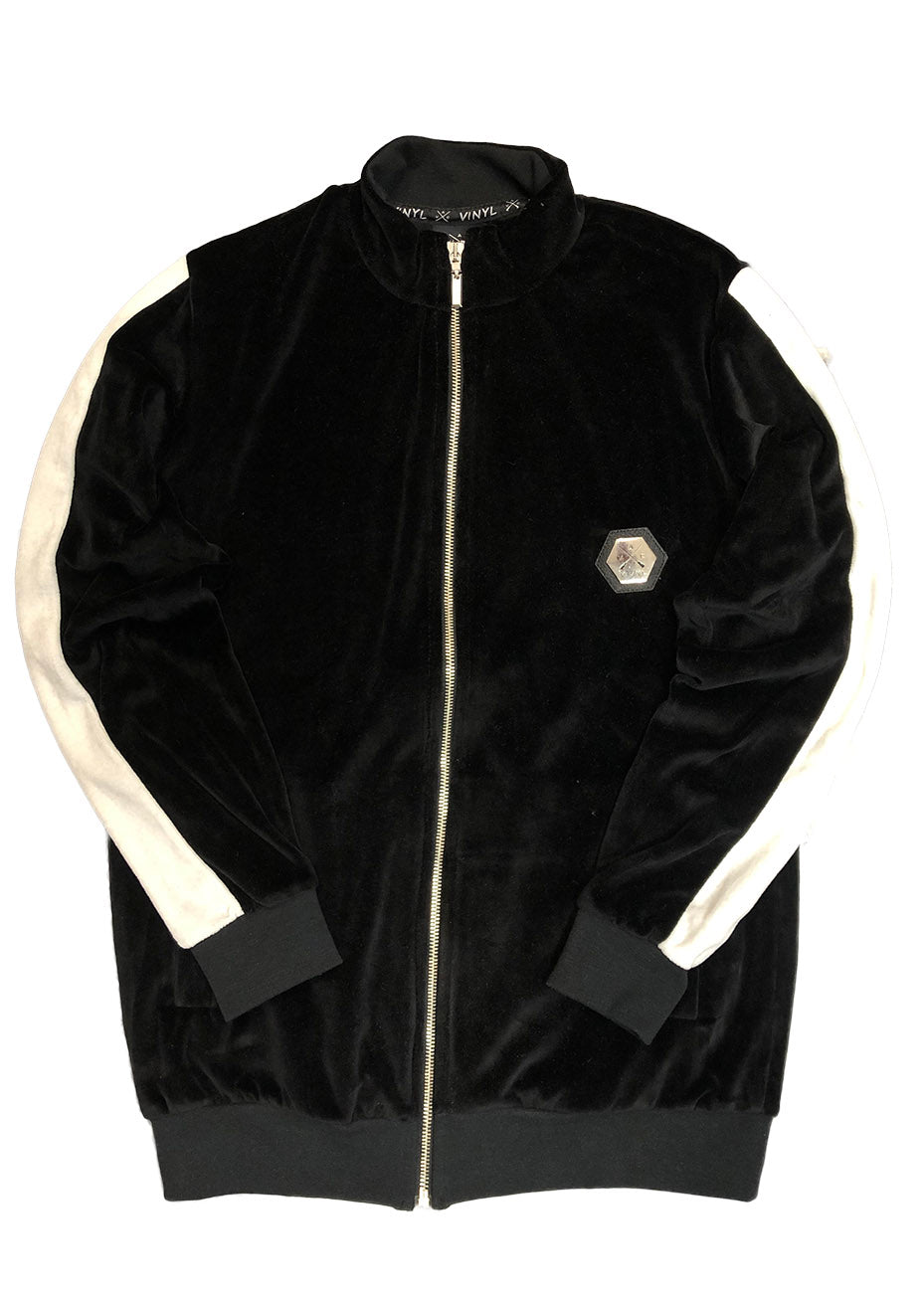 Vinyl jacket black velvet regular fit men's